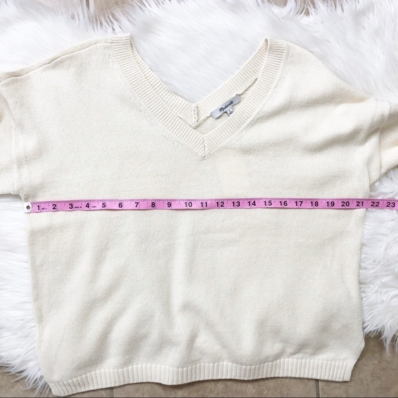 New Madewell Double-V Pullover in Antique Cream - Picture 10 of 10